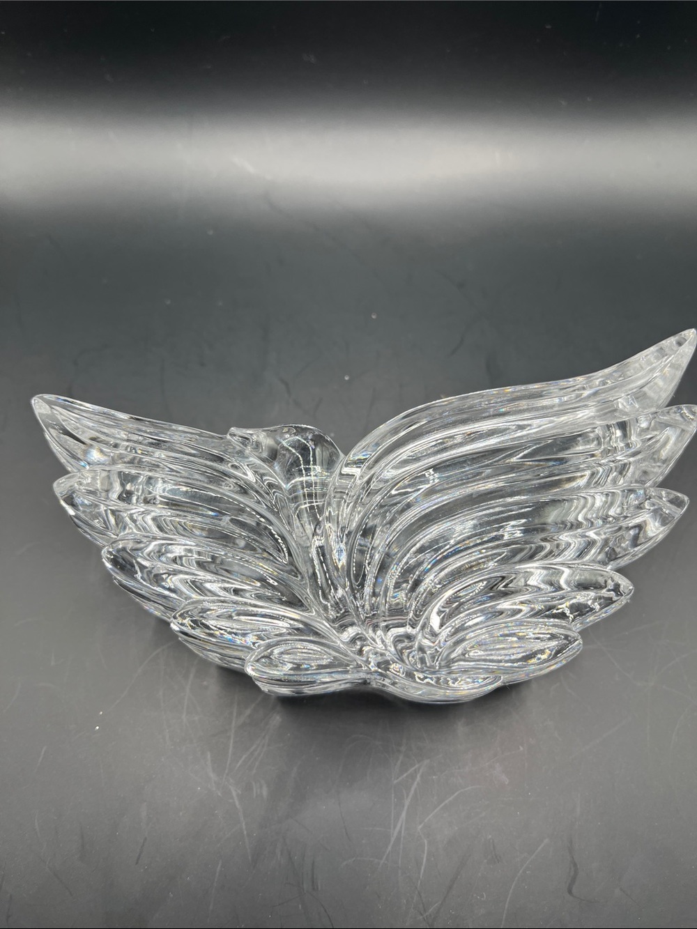 Clear Glass Wing Trinket Dish